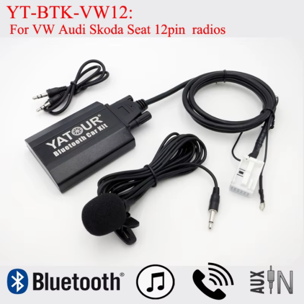 Bluetooth AUX Адаптер Yatour YT-BTK VW12 для магнитол Volkswagen AUDI Skoda Seat